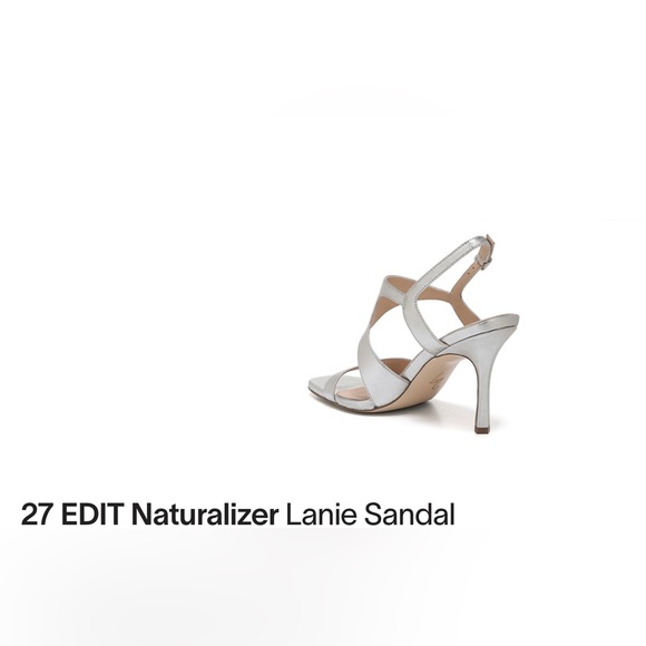 Brand new 27 edit Naturalizer Lanie silver leather womens heel sandals size 8W - Picture 8 of 10